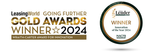 Logos for Leasing World Wraith-Carter 2024 Award for Innovation and Commercial Lender Innovation Award 2024