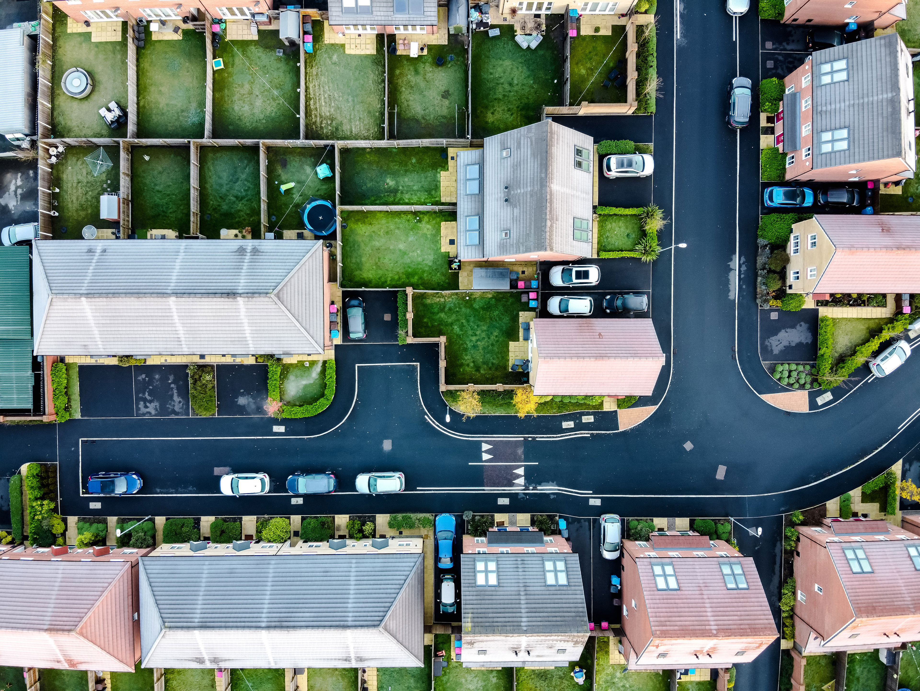 Aerial Houses Residential British