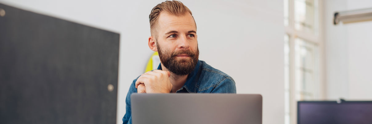 Entrepreneurial Man In Office Work Space