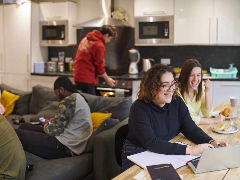 Students In Their Halls