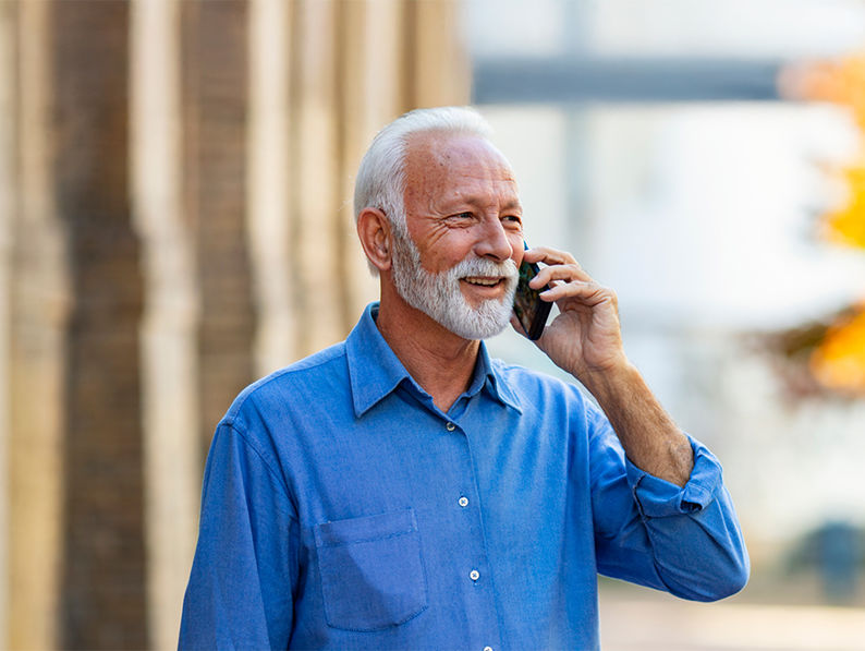 A man talking on a cell phone.