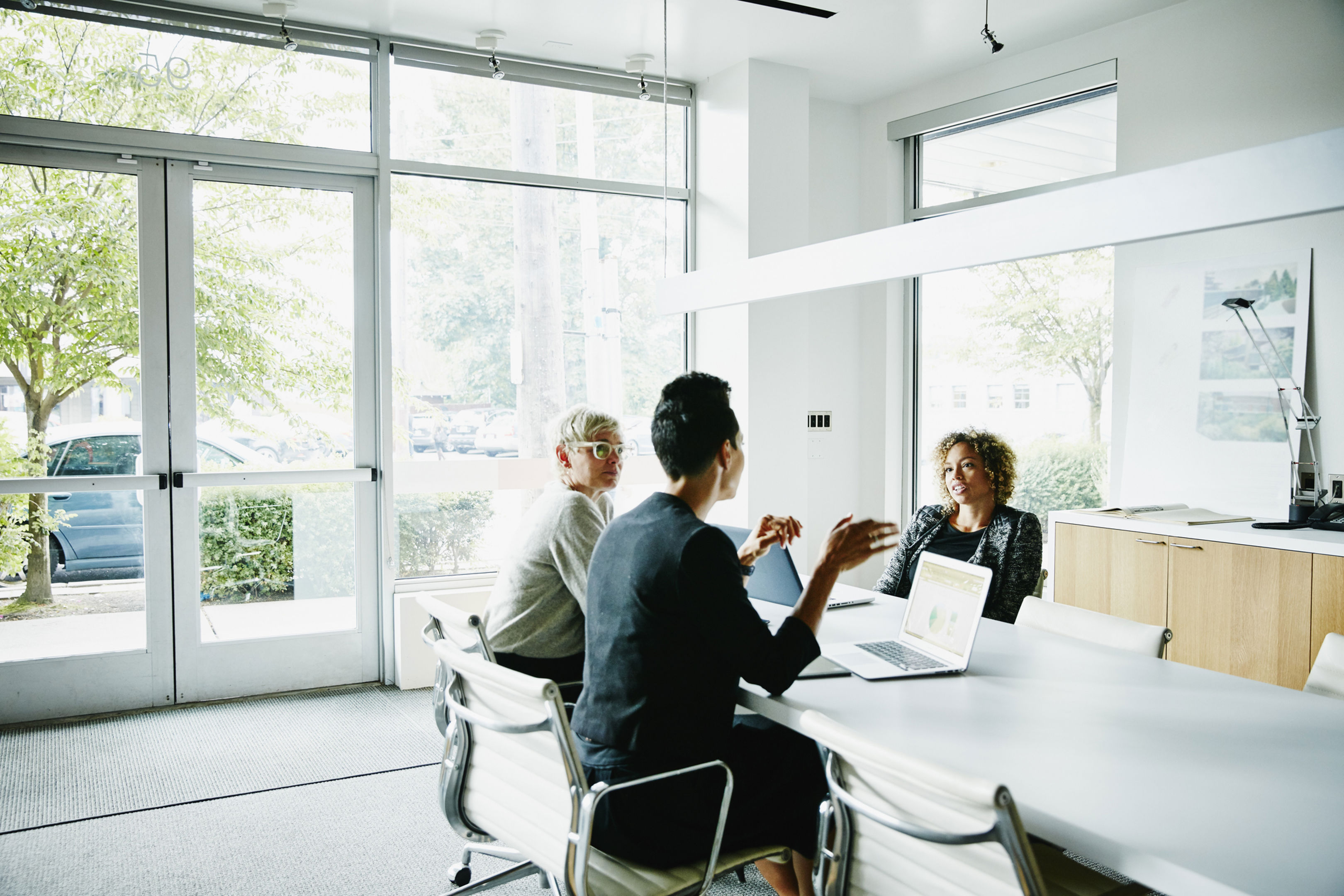 Businesswoman presenting project ideas