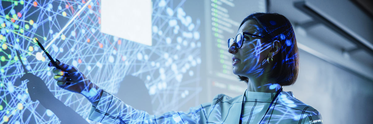 Teacher Giving A Data Science Presentation