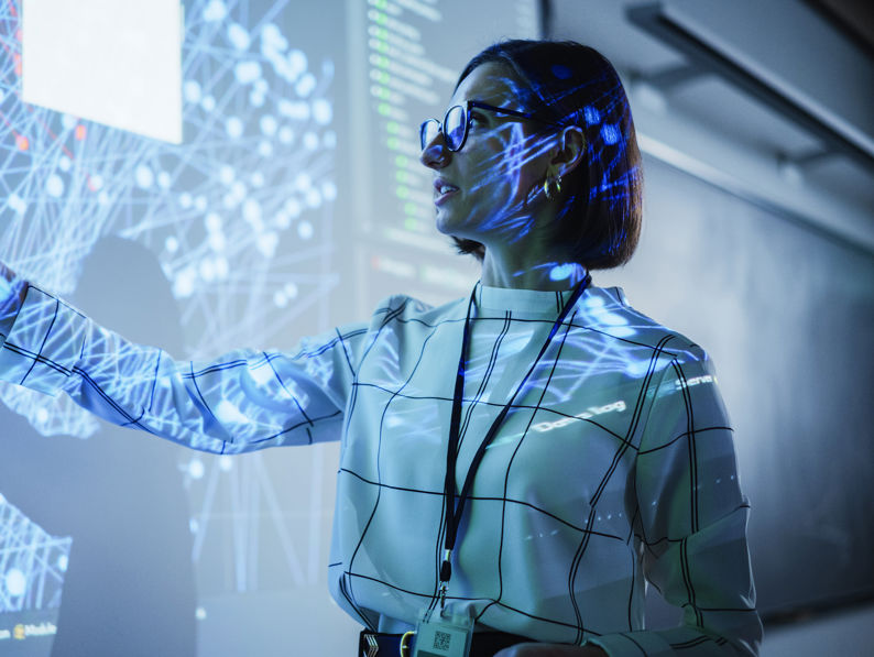 Teacher Giving A Data Science Presentation